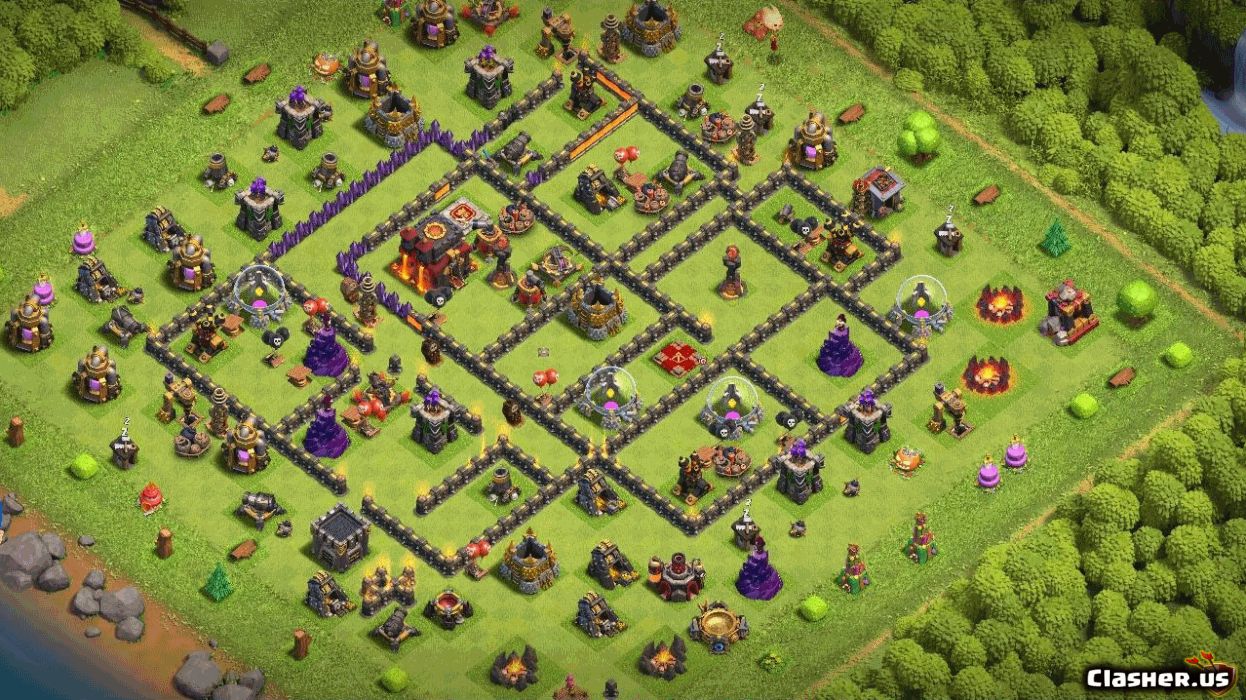 Town Hall 10 Base #48cff88a-ed71-4a3d-a82e-be329b345aca